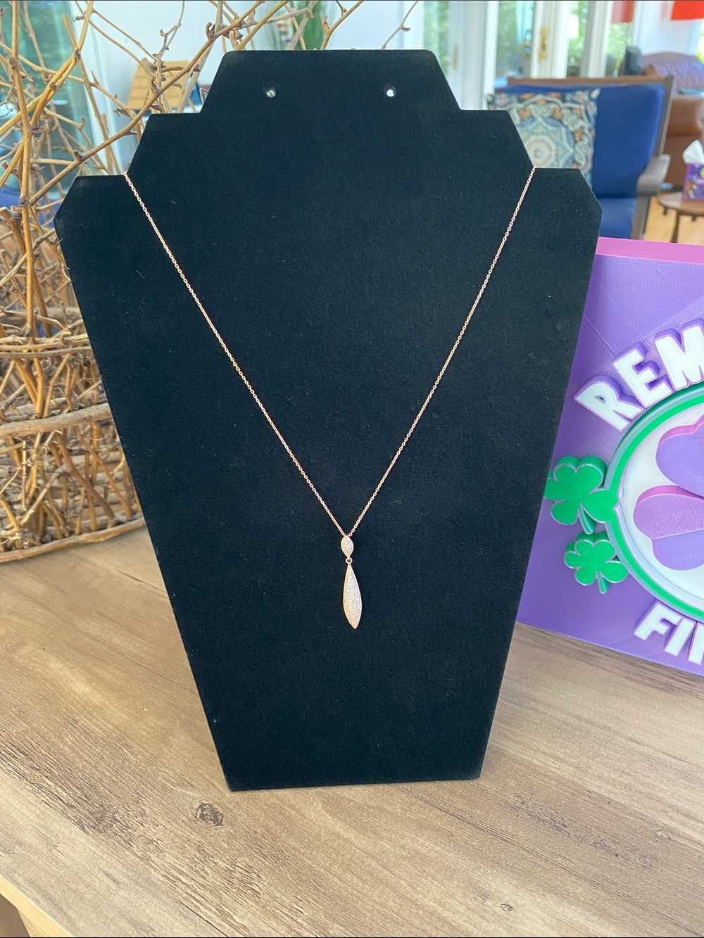 Elegant Rose Gold CZ necklace (.925)